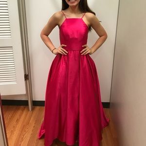 Hot pink prom dress